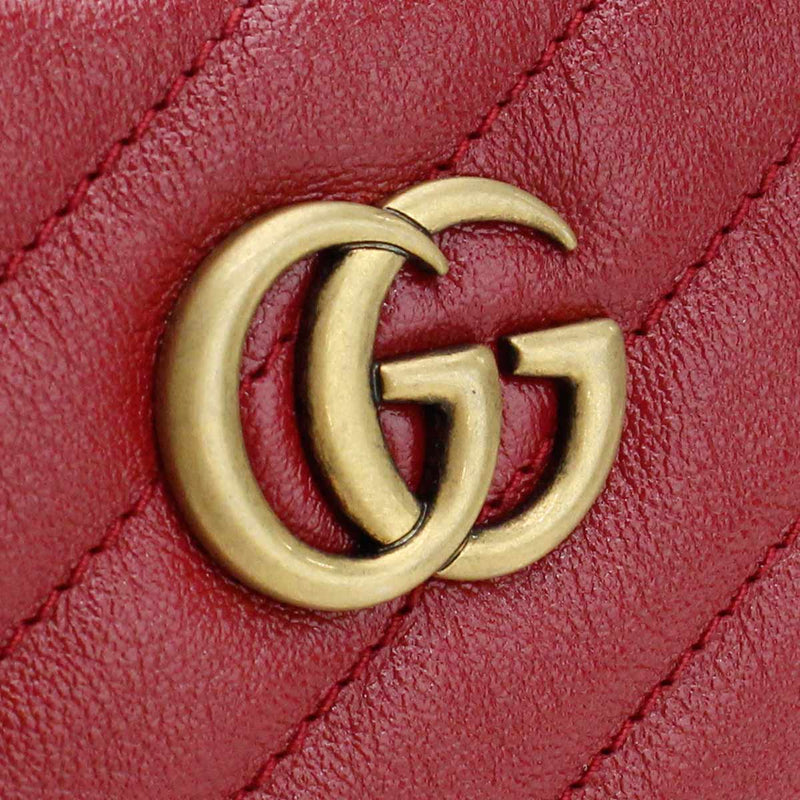 GUCCI GG マーモント スモール マトラッセ ショルダーバッグ - レッド