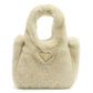 PRADA Montone Faux Fur Handbag - Beige 