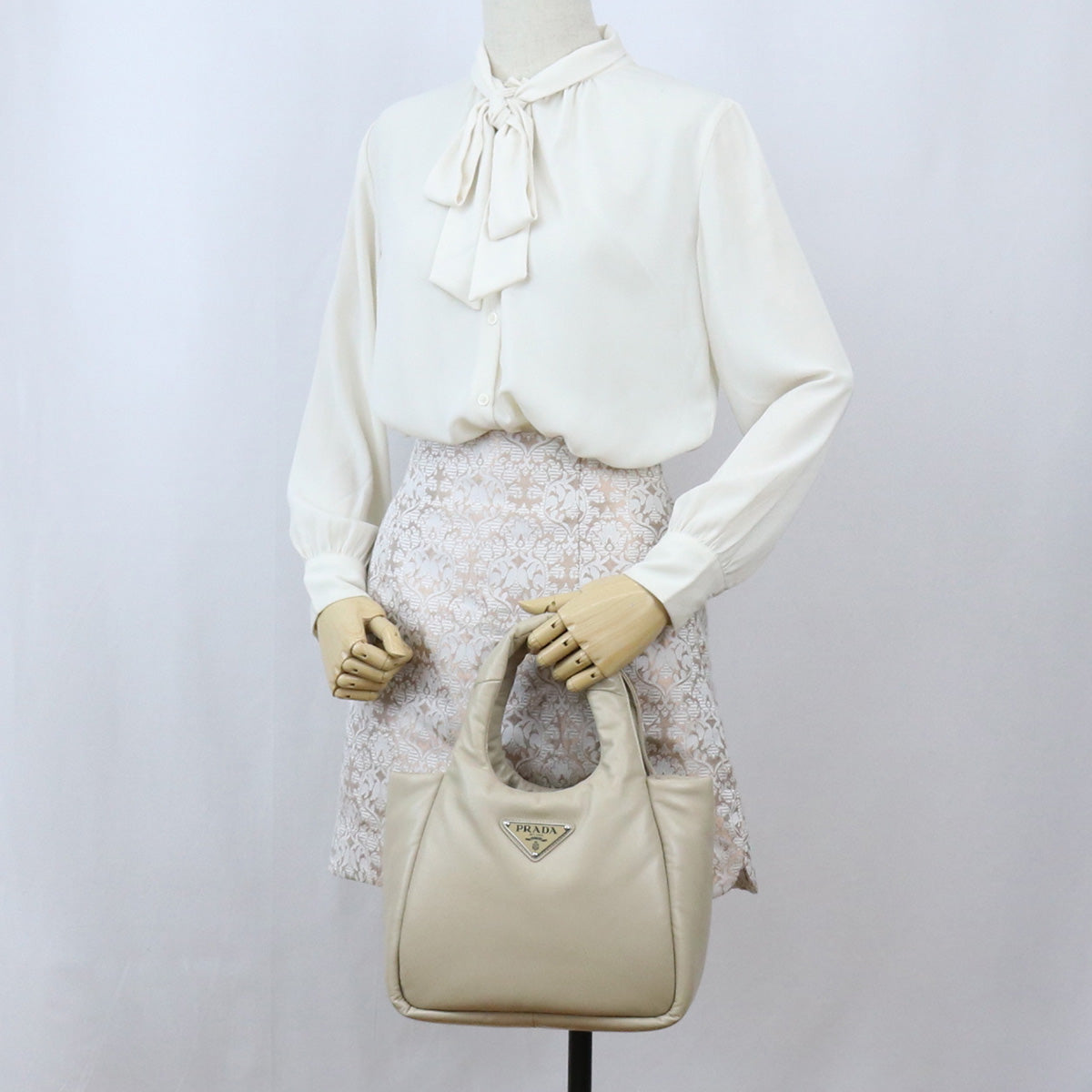 Prada Small Re-Nylon Tote Bag - Beige 