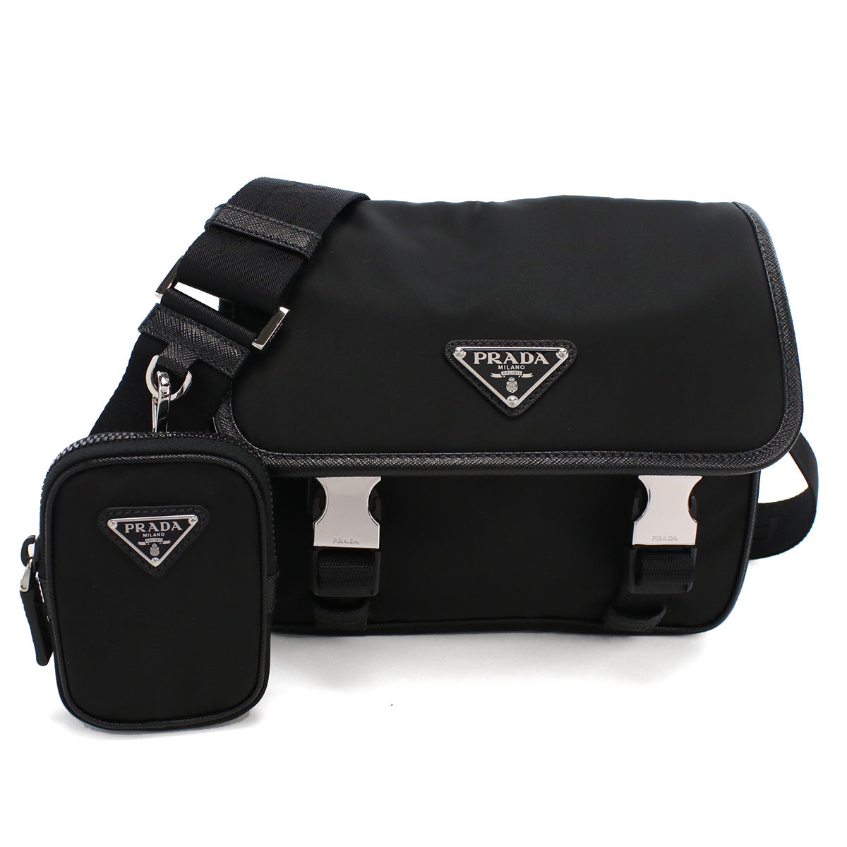 PRADA【プラダ】 2VD034 斜め掛け ショルダーバッグ/TESSUTO+SAFFIANO ナイロン メンズ