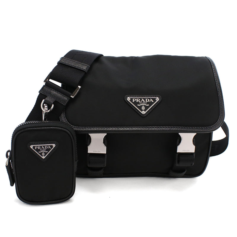 PRADA【プラダ】 2VD034 斜め掛け ショルダーバッグ/TESSUTO+SAFFIANO ナイロン メンズ