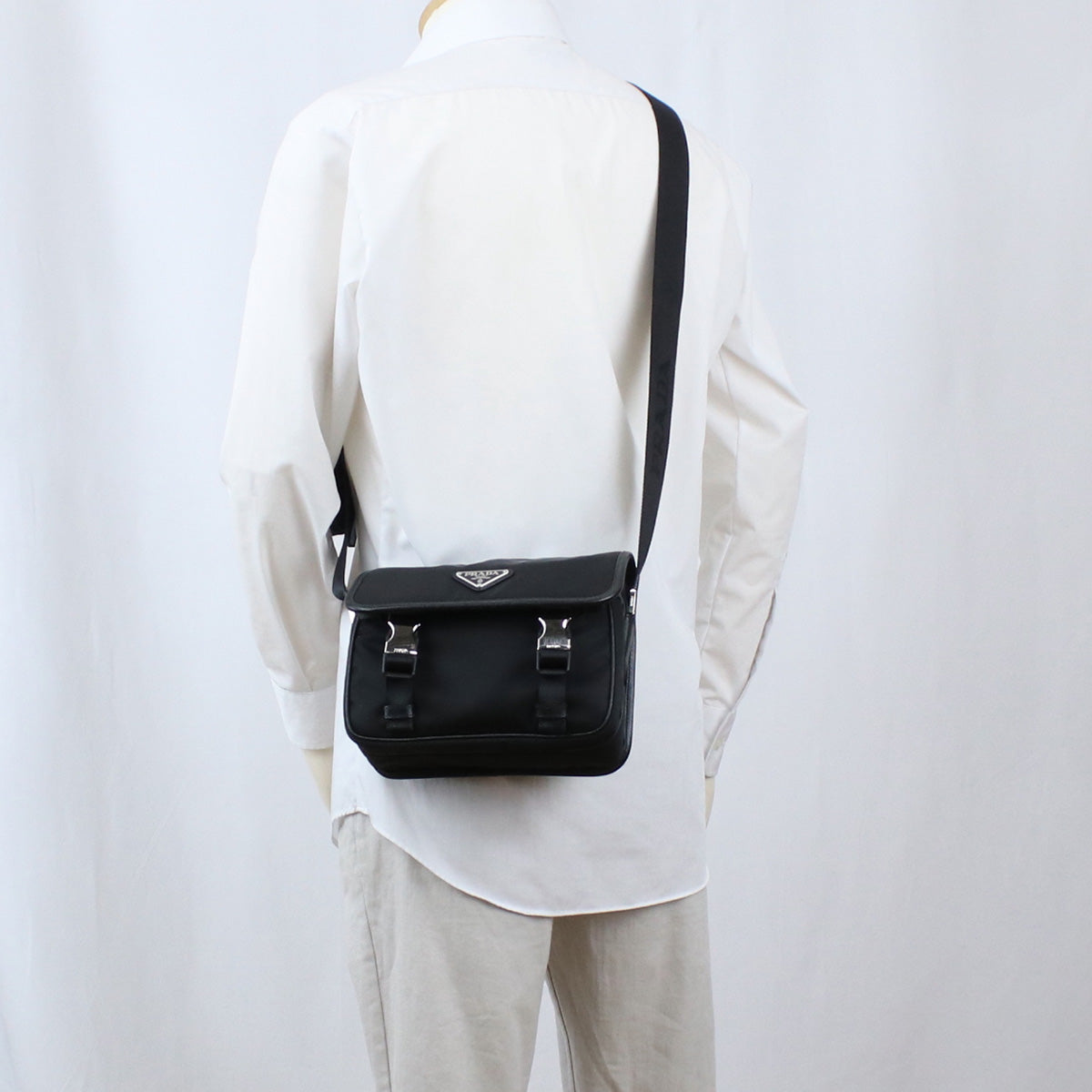 PRADA【プラダ】 2VD034 斜め掛け ショルダーバッグ/TESSUTO+SAFFIANO ナイロン メンズ