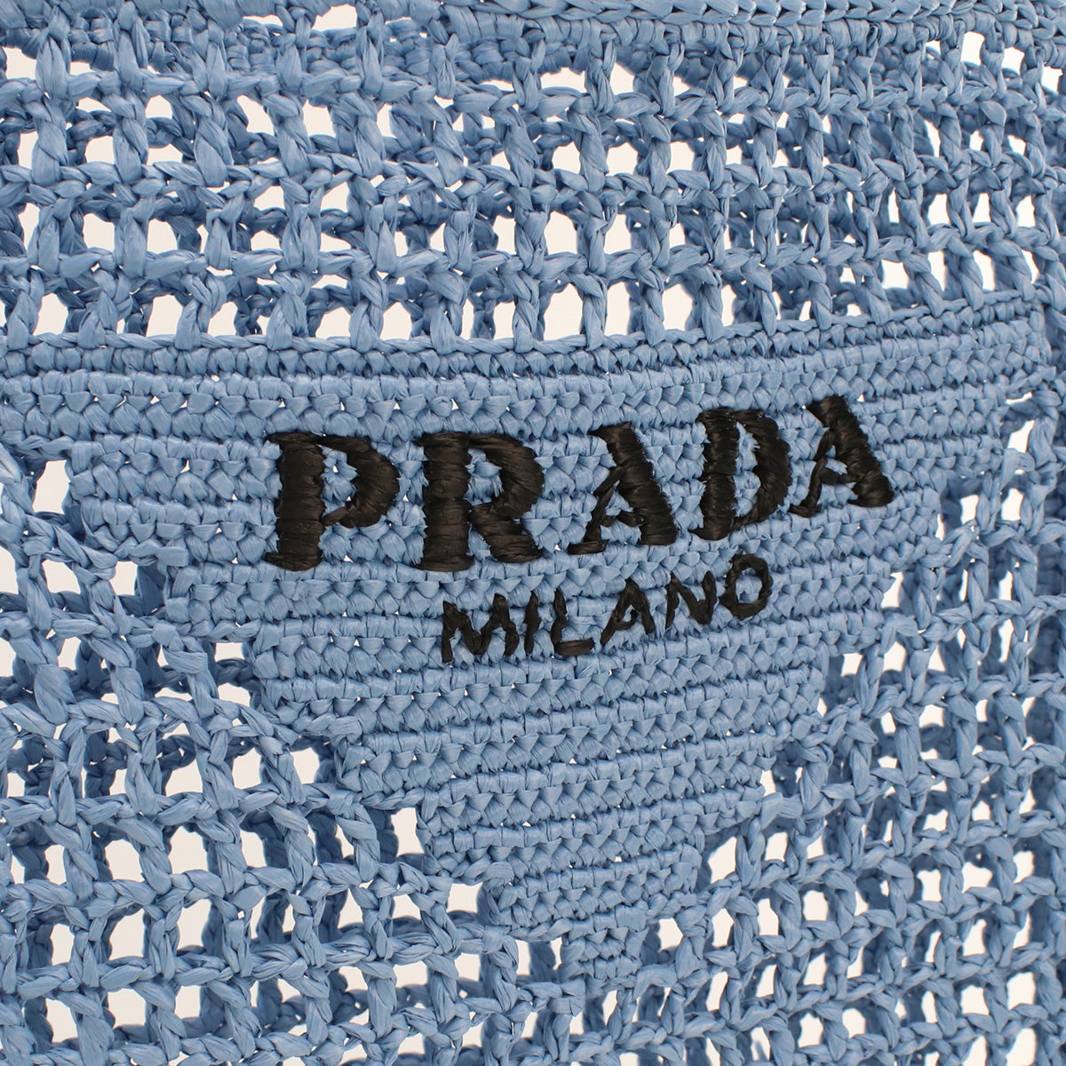 PRADA Raffia Tote Bag - Blue 