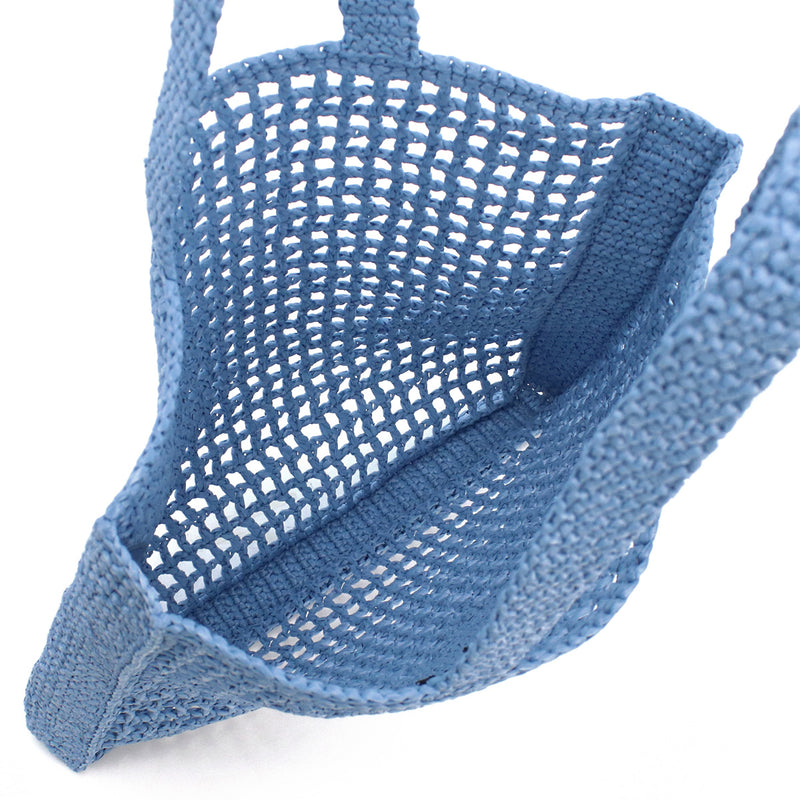 PRADA Raffia Tote Bag - Blue 