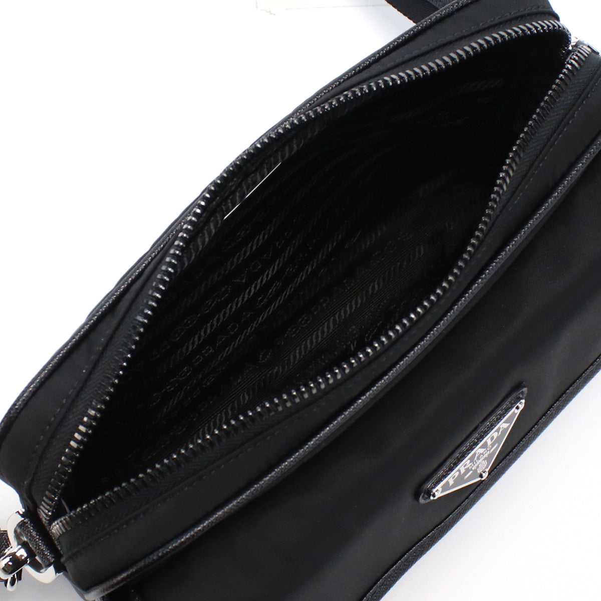 PRADA Saffiano Leather Shoulder Bag - Black 
