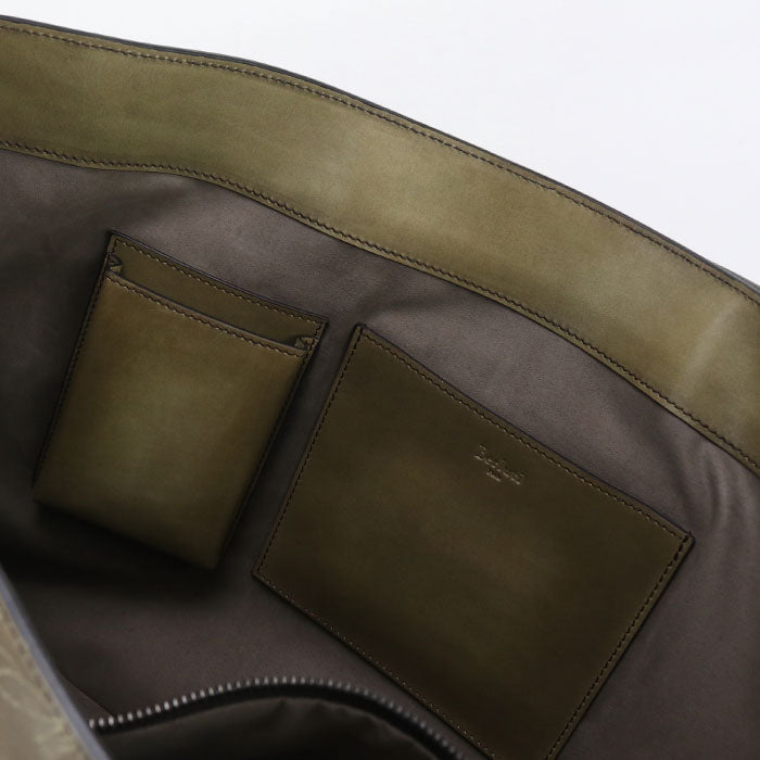 Berluti Toujours Leather Tote Bag - Khaki