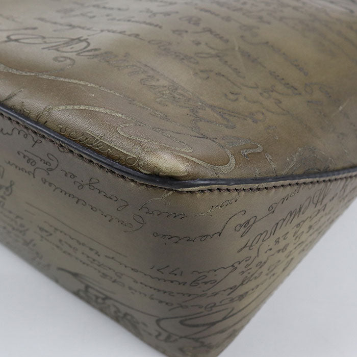 Berluti Toujours Leather Tote Bag - Khaki