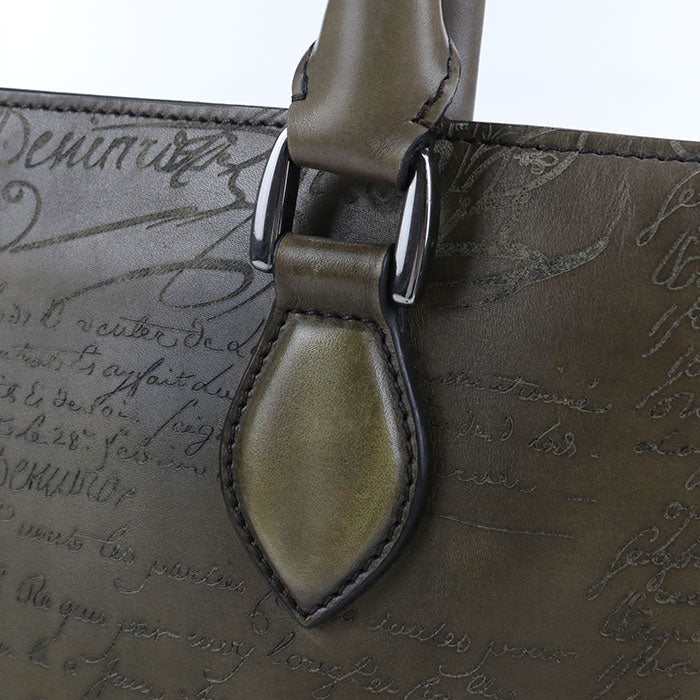 Berluti Toujours Leather Tote Bag - Khaki