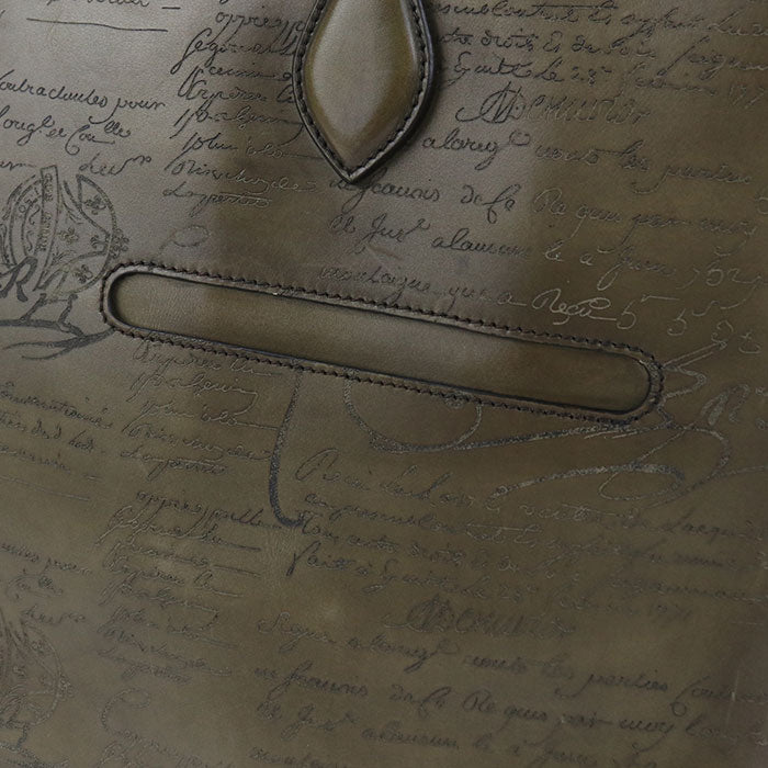 Berluti Toujours Leather Tote Bag - Khaki