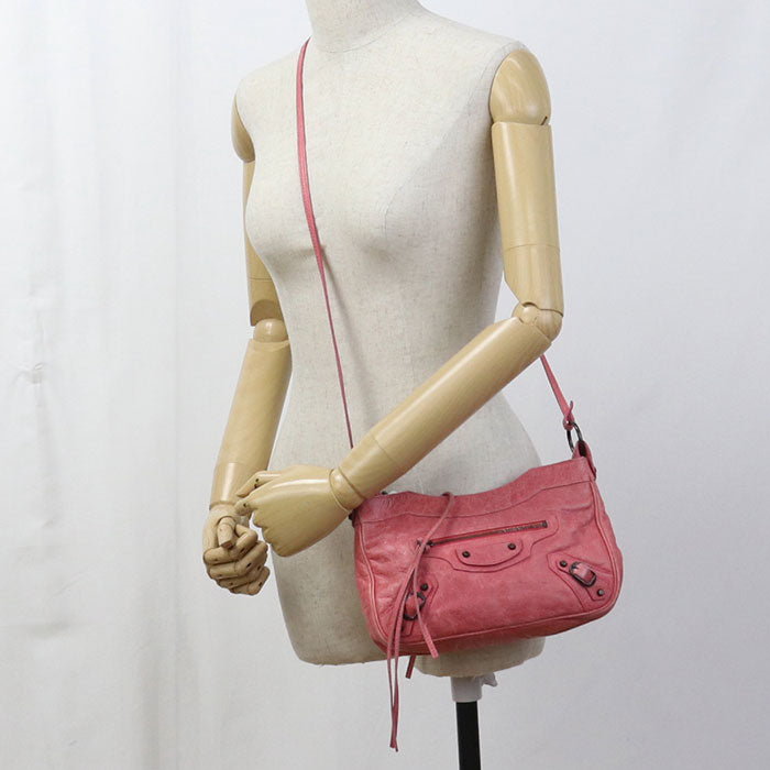 BALENCIAGA The Hip Leather Shoulder Bag - Pink