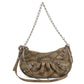 BALENCIAGA Le Cagole Mini BB Monogram Leather Handbag with Chain Shoulder Bag - Brown