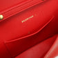 BALENCIAGA Hourglass Leather Chain Shoulder Bag - Red