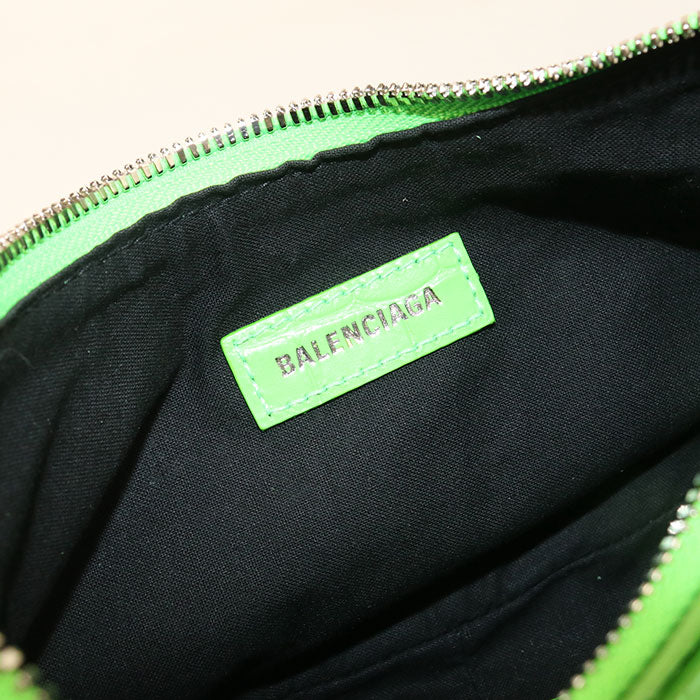 BALENCIAGA Le Cagoule XS Leather Shoulder Bag - Green