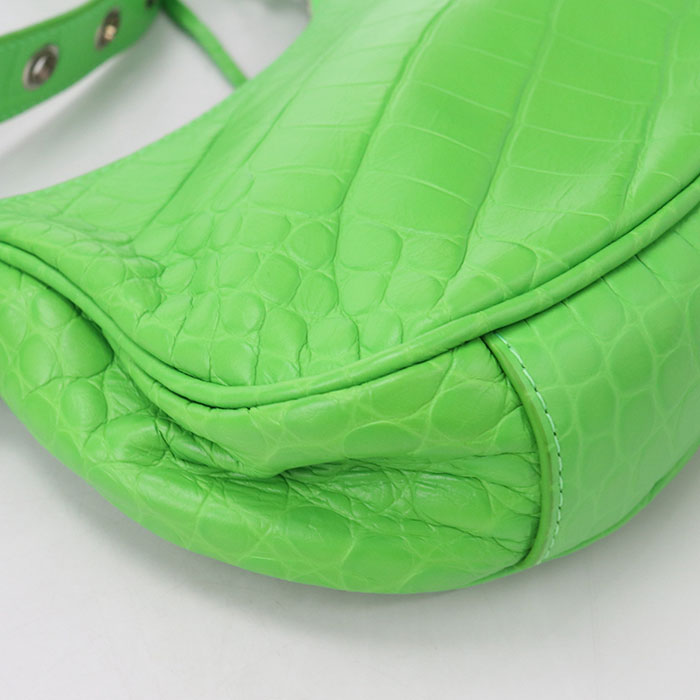 BALENCIAGA Le Cagoule XS Leather Shoulder Bag - Green