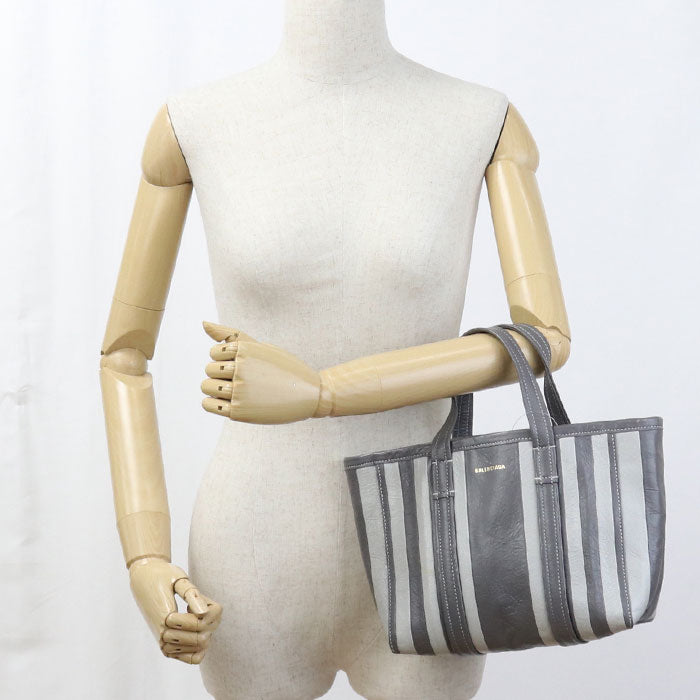 BALENCIAGA Barbes Small Leather Tote/Shoulder Bag - Grey