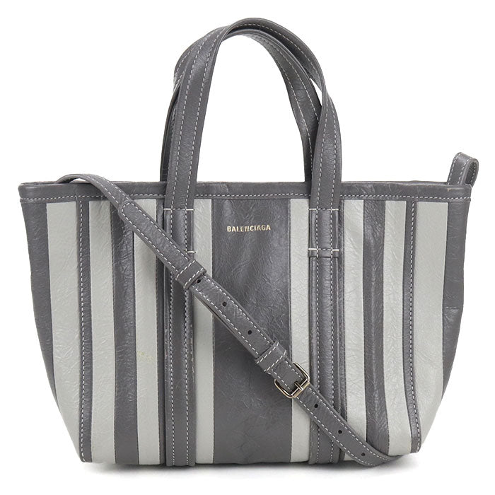 BALENCIAGA Barbes Small Leather Tote/Shoulder Bag - Grey