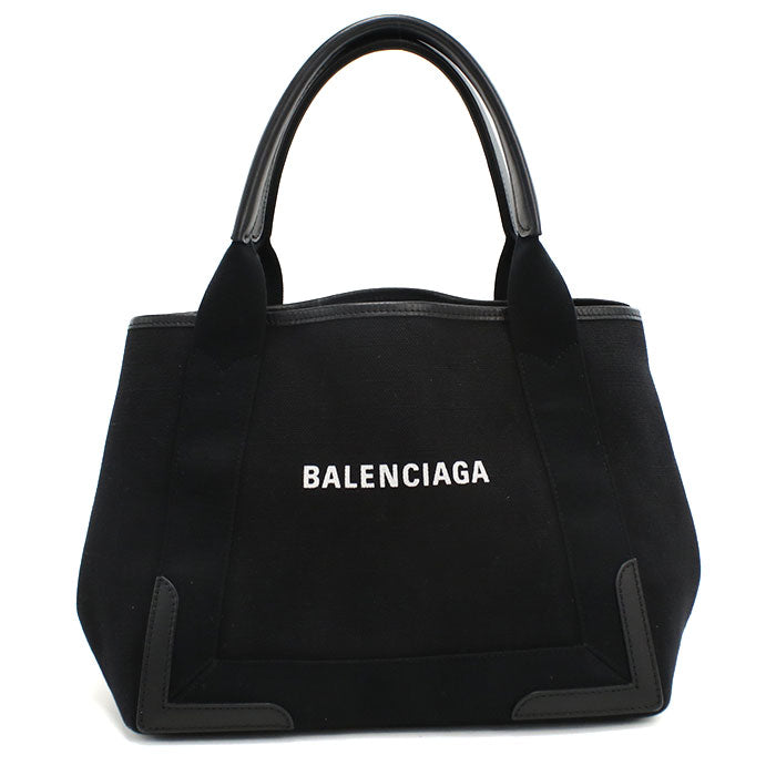 BALENCIAGA Navy Cabas S Canvas Tote Bag - Black