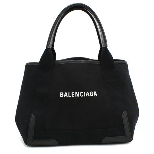 BALENCIAGA Navy Cabas S Canvas Tote Bag - Black