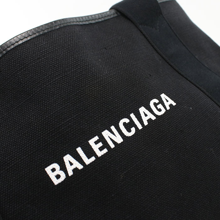 BALENCIAGA Navy Cabas S Canvas Tote Bag - Black