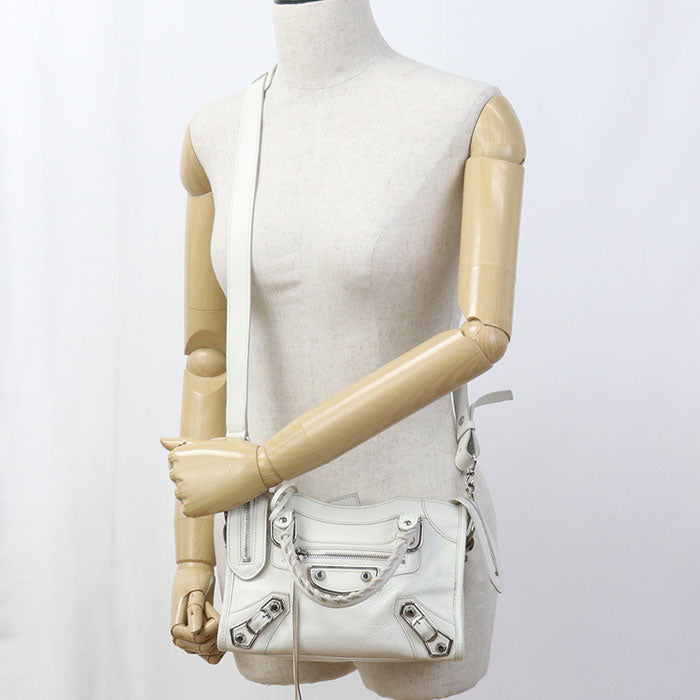 BALENCIAGA ル シティ ミニ ラムスキン ハンドバッグ ショルダーバッグ - ホワイト