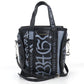 BALENCIAGA Bazaar Shopper XS Graffiti Lambskin Tote/Shoulder Bag - Black