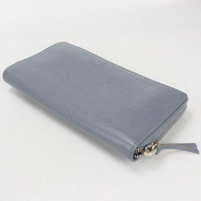 BALENCIAGA コンチネンタル ラウンドファスナー レザー 長財布 ロングウォレット - ブルー