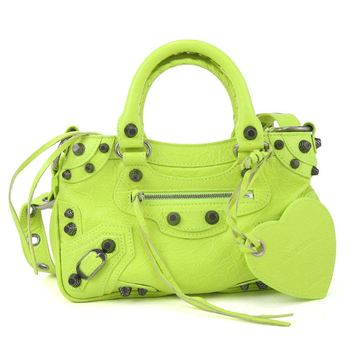 BALENCIAGA Neo Cagoule Leather Handbag/Shoulder Bag - Yellow