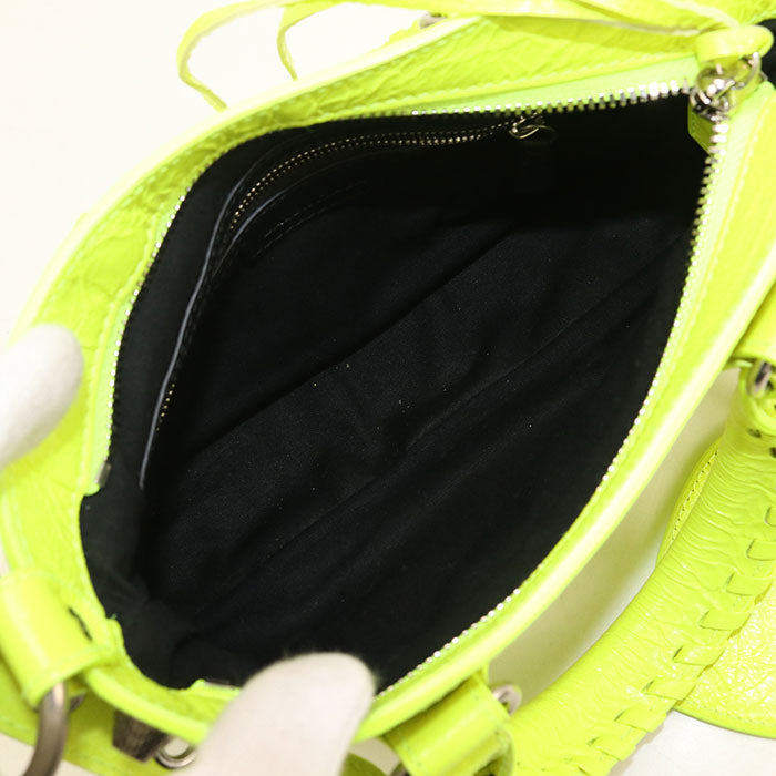 BALENCIAGA Neo Cagoule Leather Handbag/Shoulder Bag - Yellow