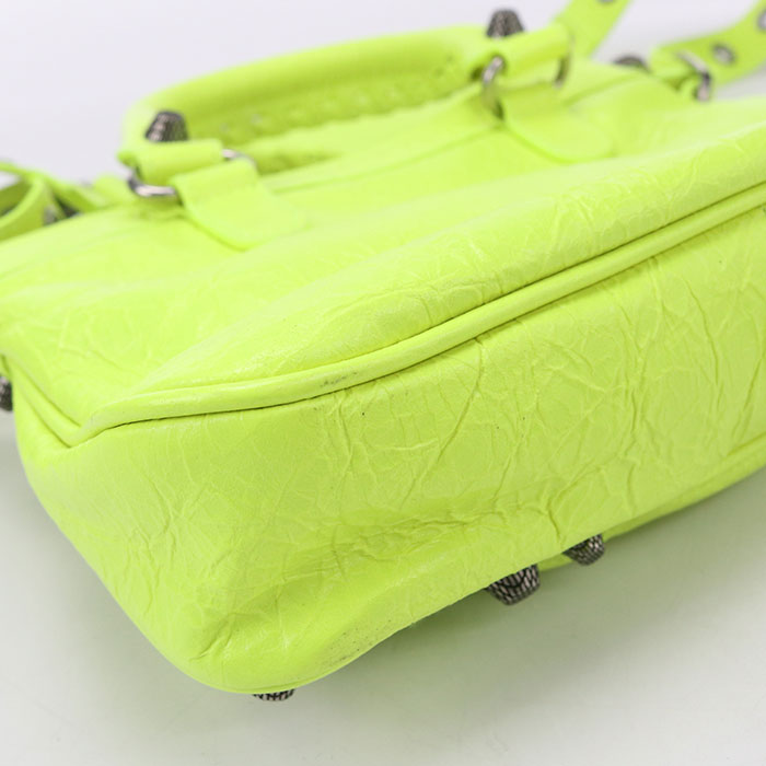 BALENCIAGA Neo Cagoule Leather Handbag/Shoulder Bag - Yellow