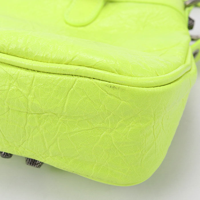 BALENCIAGA Neo Cagoule Leather Handbag/Shoulder Bag - Yellow