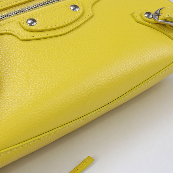 BALENCIAGA Neo Classic Mini City Leather Handbag/Shoulder Bag - Yellow