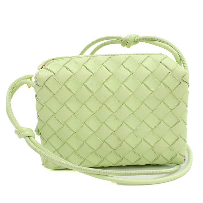 BOTTEGA VENETA Intrecciato Mini Loop Camera Bag Lambskin Shoulder Bag - Green