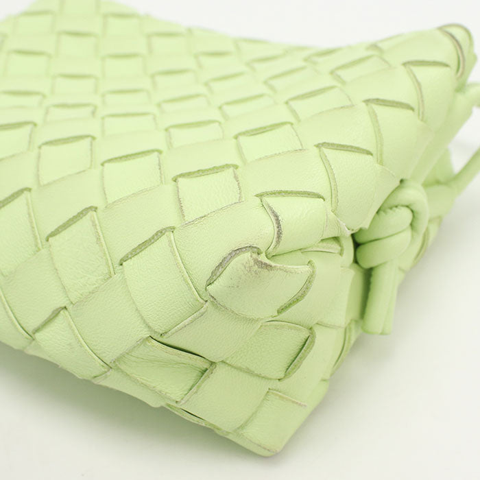 BOTTEGA VENETA Intrecciato Mini Loop Camera Bag Lambskin Shoulder Bag - Green