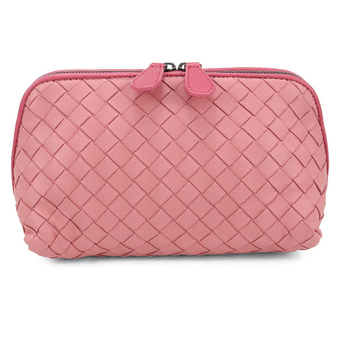 BOTTEGA VENETA Intrecciato Leather Pouch - Pink