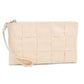 BOTTEGA VENETA Maxi Intrecciato Leather Clutch Bag - Beige