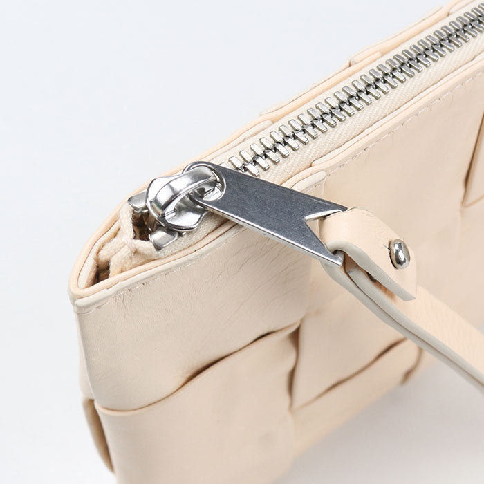 BOTTEGA VENETA Maxi Intrecciato Leather Clutch Bag - Beige