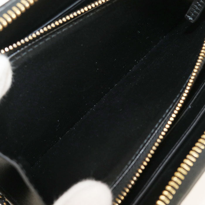 BOTTEGA VENETA イントレチャート ラウンドファスナー カーフレザー 長財布 ロングウォレット - ブラック