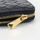 BOTTEGA VENETA イントレチャート ラウンドファスナー カーフレザー 長財布 ロングウォレット - ブラック