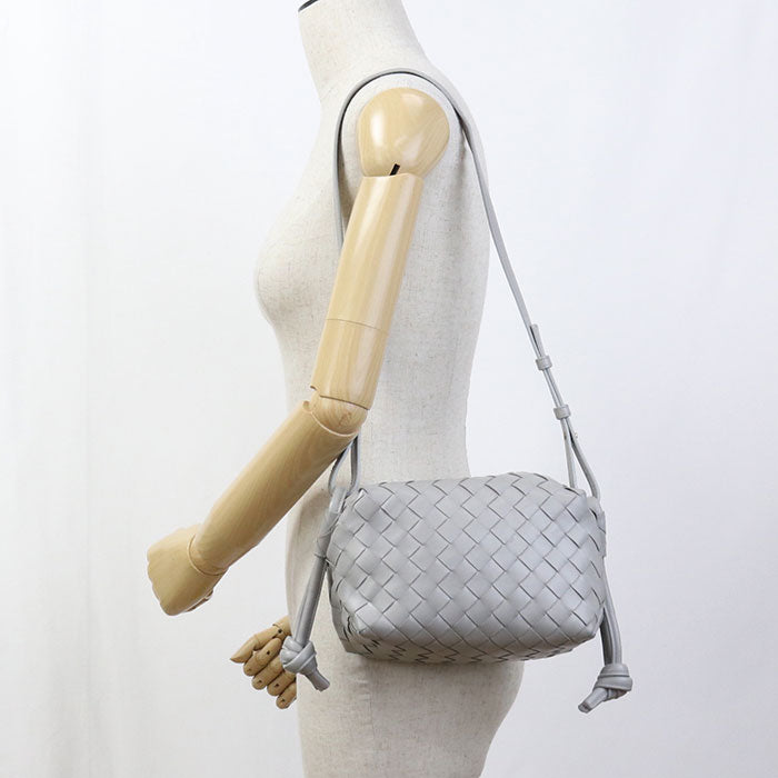 BOTTEGA VENETA Intrecciato Candy Loop Camera Bag Lambskin Shoulder Bag - Grey