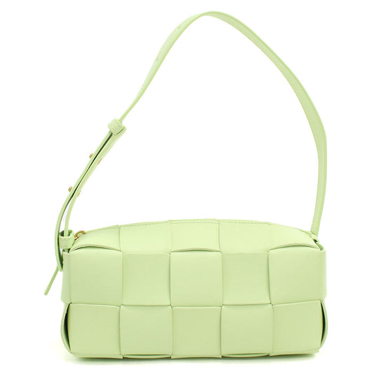 BOTTEGA VENETA Intrecciato Small Brick Cassette Lambskin Handbag - Green
