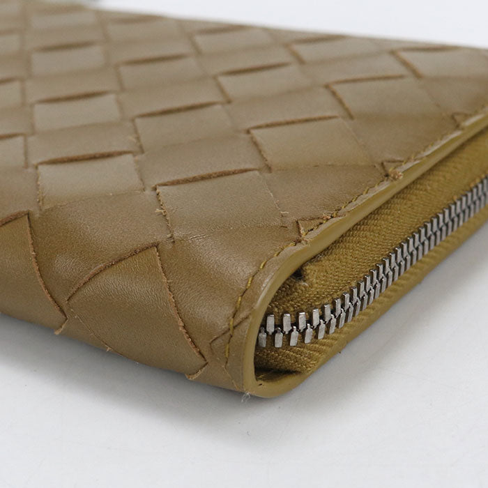 BOTTEGA VENETA【ボッテガ・ヴェネタ】 ジップアラウンドウォレット イントレチャート 長財布ラウンドファスナー カーフ