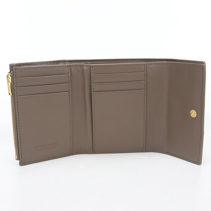 BOTTEGA VENETA【ボッテガ・ヴェネタ】 814686 ファスナーウォレット カセット 三つ折り財布 ラムスキン レディース