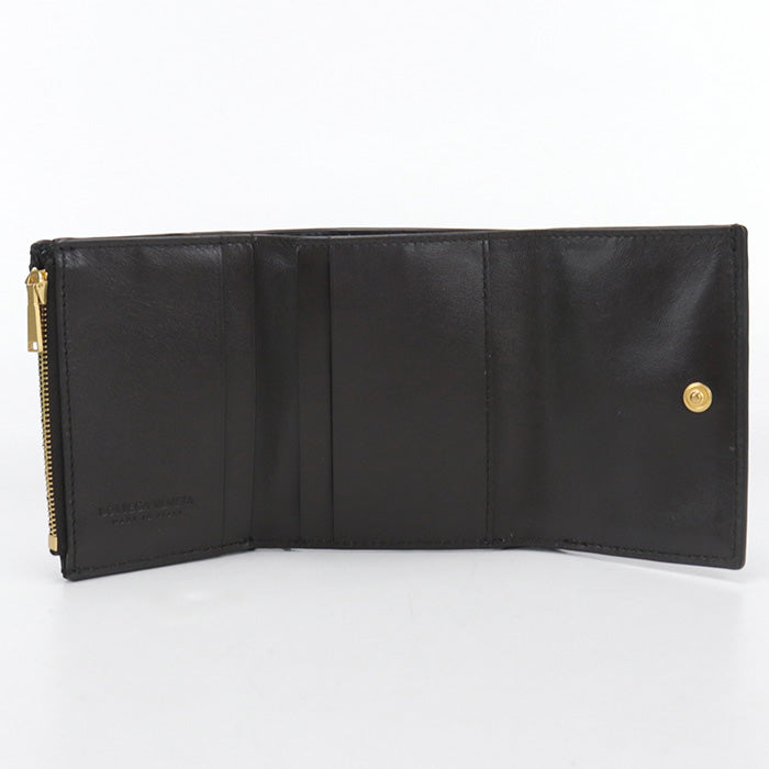 BOTTEGA VENETA【ボッテガ・ヴェネタ】 ファスナーウォレット カセット 三つ折り財布 ラムスキン レディース