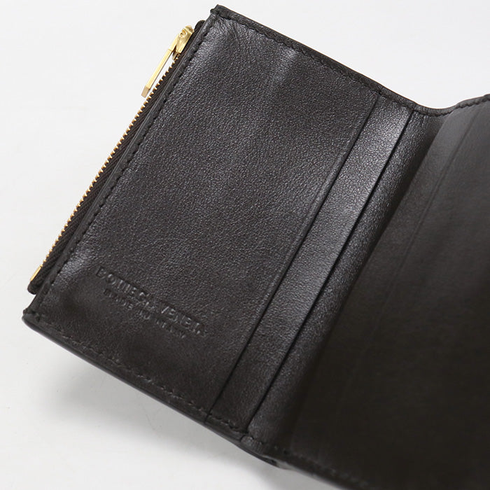 BOTTEGA VENETA【ボッテガ・ヴェネタ】 ファスナーウォレット カセット 三つ折り財布 ラムスキン レディース