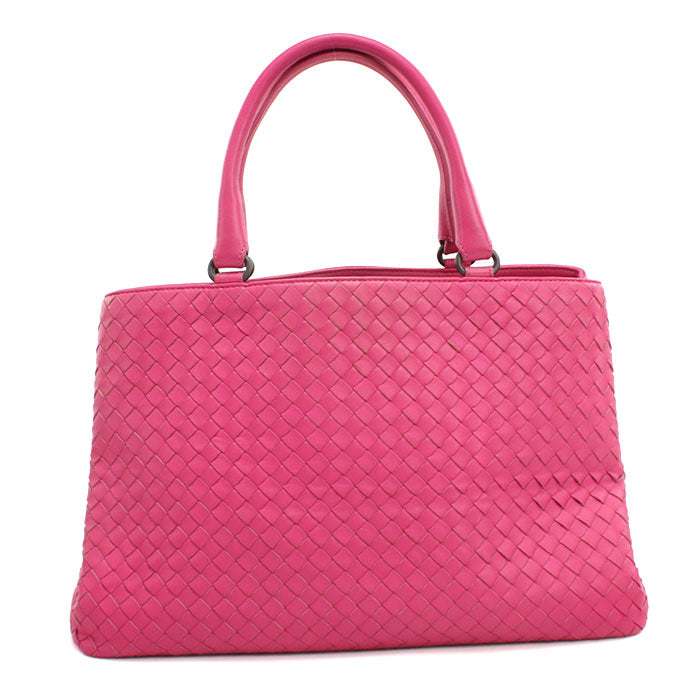 BOTTEGA VENETA Intrecciato Leather Tote Bag - Pink