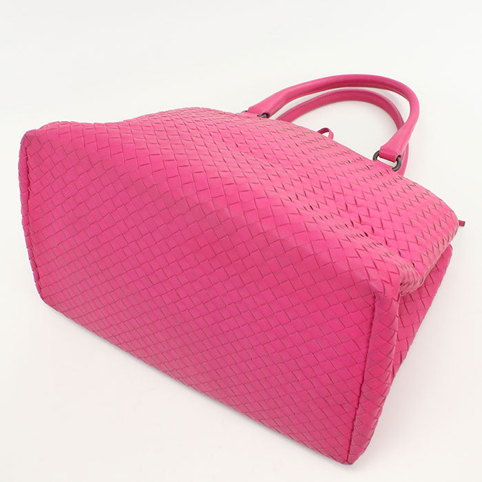BOTTEGA VENETA Intrecciato Leather Tote Bag - Pink
