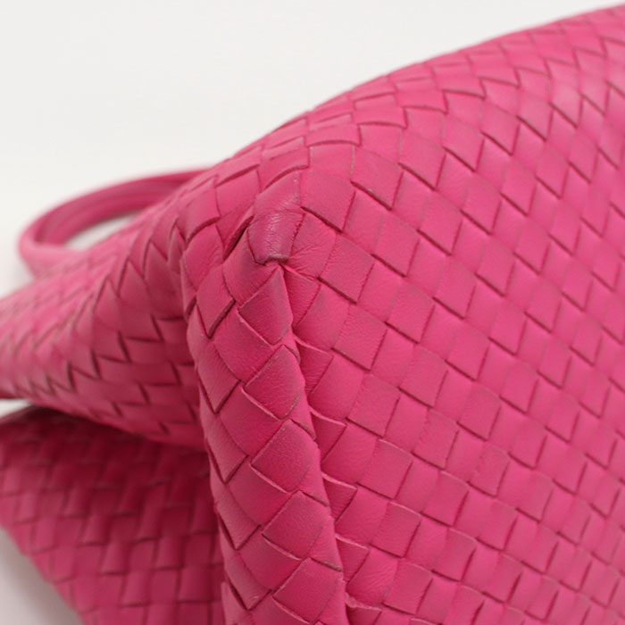 BOTTEGA VENETA Intrecciato Leather Tote Bag - Pink