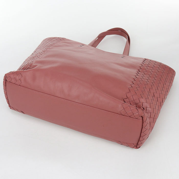 BOTTEGA VENETA Intrecciato Leather Tote Bag - Pink