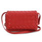 BOTTEGA VENETA Intrecciato Leather Shoulder Bag - Red