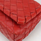 BOTTEGA VENETA Intrecciato Leather Shoulder Bag - Red